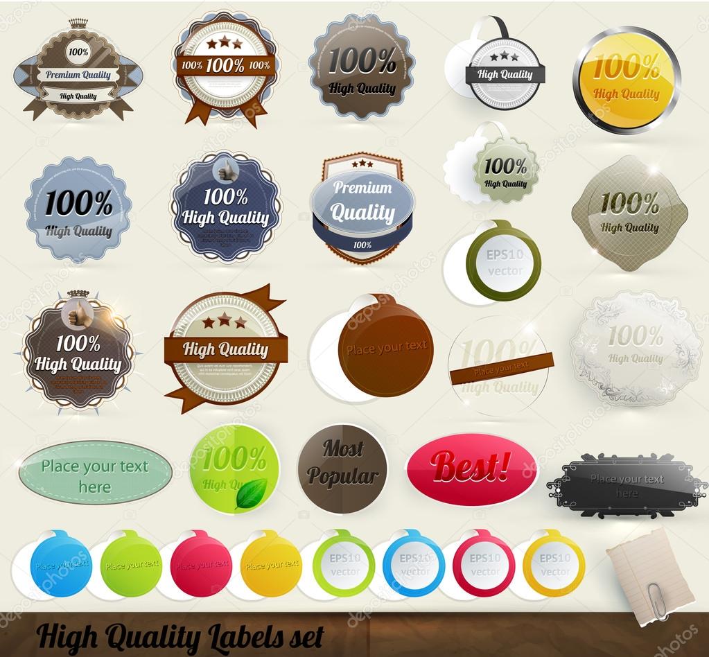 30 Premium and High Quality Labels and frames set. With old paper texture.