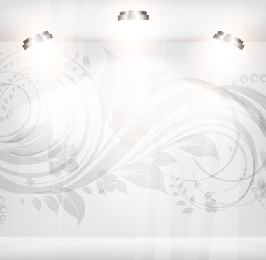 çiçek antika arka plan boş mağazası.