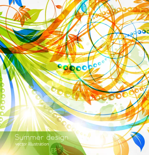 Blumen Sommer Design-Elemente mit Sonnenschein — Stockvektor