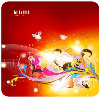 çiçek ve ladybirds renkli bahar başlık sayfası