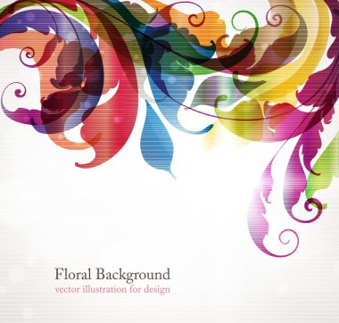 antika arka plan tasarımı için yapraklar ve çiçekler