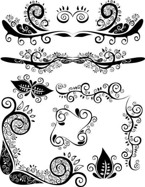 Vector set: calligraphic design elements and page decoration — Stock Vector