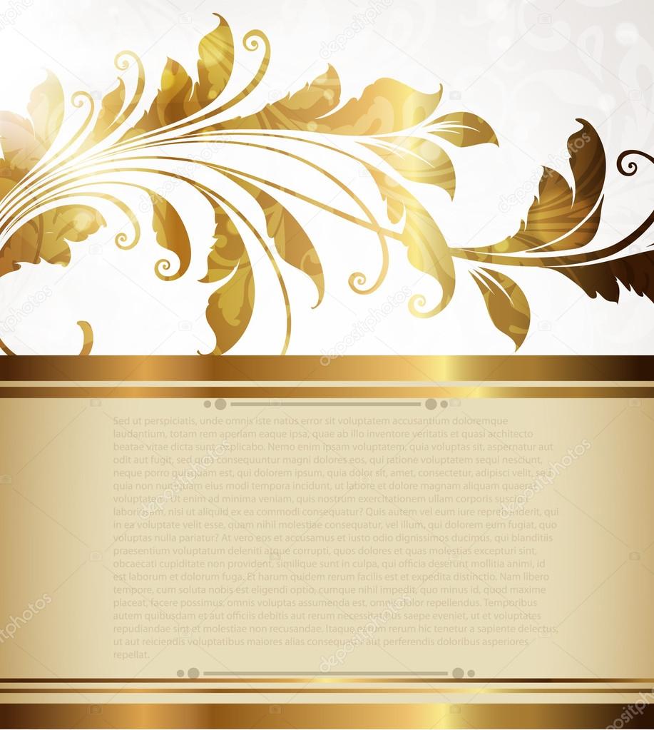 Summer white golden card with seamless ornament at background and sun shine
