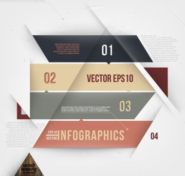 moder soyut banner tasarımı için Infographics, iş tasarımı ve Web sitesi şablonları, kesikli çizgiler ve sayıları, retro renkleri.