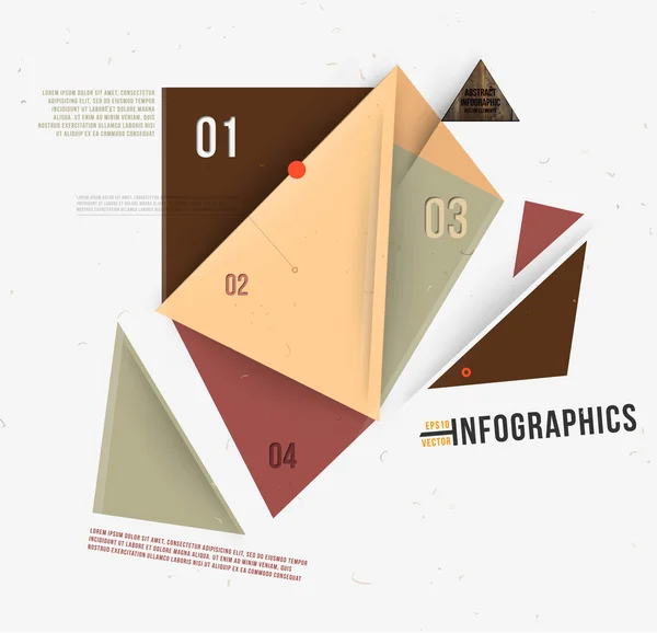 Moder abstraktes Banner-Design für Infografiken, Business-Design und Website-Vorlagen, Schnittlinien und Zahlen, Retro-Farben. — Stockvektor