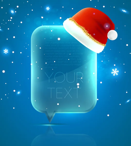 Noel konuşma bubble xmas tasarımı için santa şapka ile — Stok Vektör