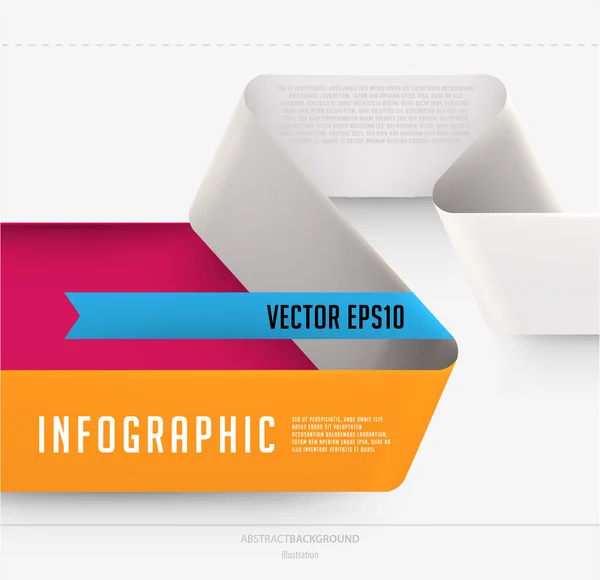 Modern ribbon infographic template for business design — Stockvector