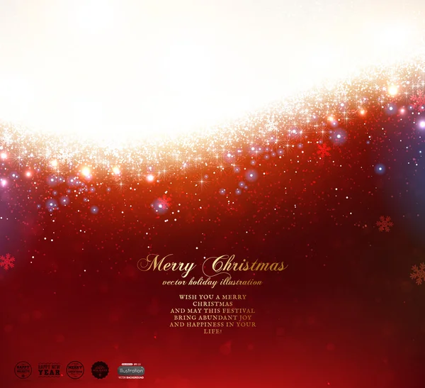 クリスマス デザインの雪片と赤のクリスマスの背景. — ストックベクタ