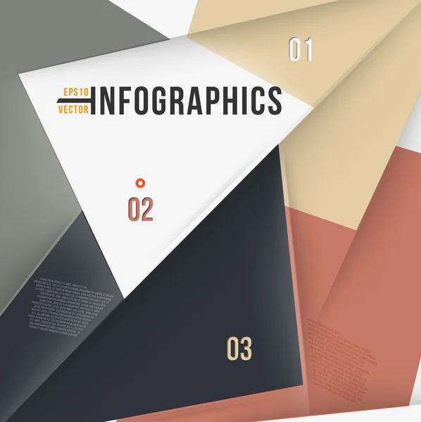 Design de banner abstrato moderno para infográficos, design de negócios e modelos de sites, linhas de recorte e números, cores retro . —  Vetores de Stock