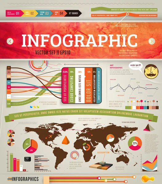 Nastavit prvky Infographics pro design — Stockový vektor