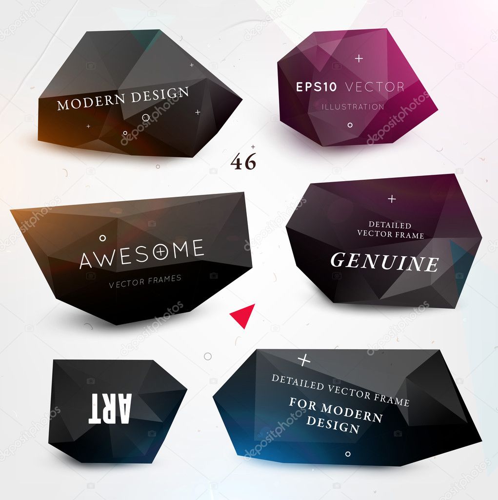 Labels vector set, modern style. Abstract black design bubbles collection, vector.