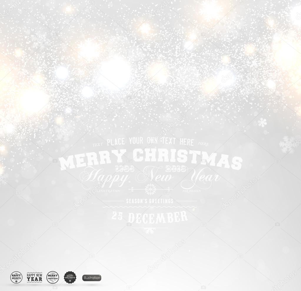 Silver Christmas background with snowflakes for Xmas design.