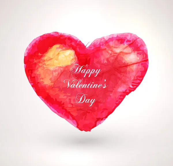 Coeur peint aquarelle pour la Saint-Valentin Design . — Image vectorielle