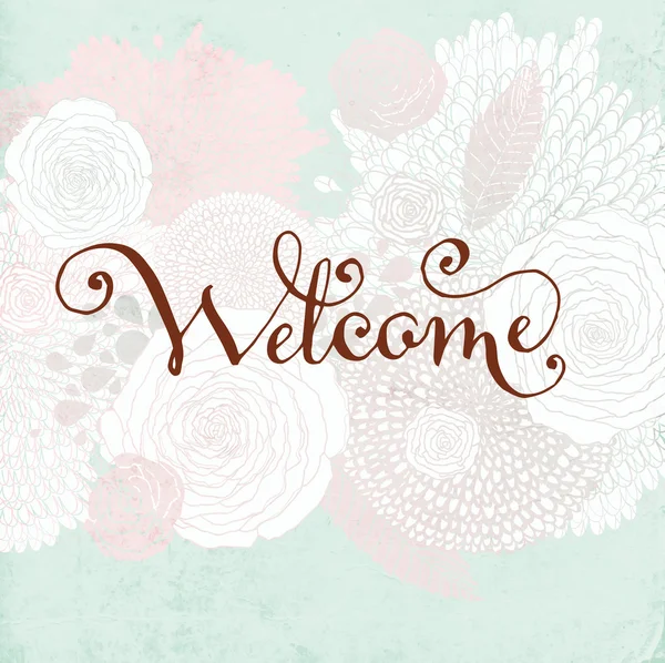 Calligrafia fatta a mano Lettering Welcome . — Vettoriale Stock