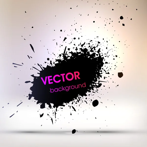 Manchas de tinta preta, Vector Splatter — Vetor de Stock