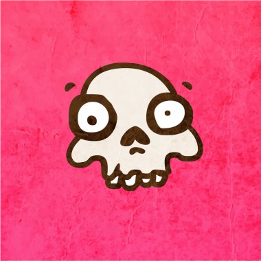 karikatür iskelet kafatası bıyıklı.