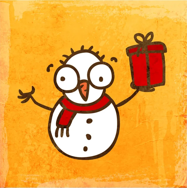 Cartoon Snowman. — Stock Vector