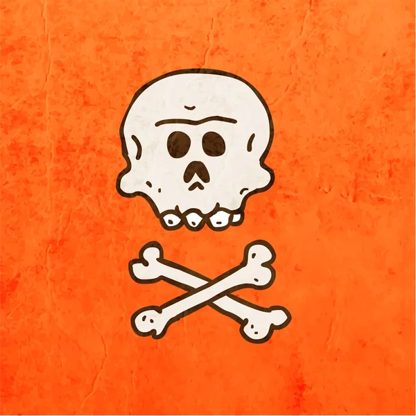 Cartoon Skeleton Skull con baffi . — Vettoriale Stock