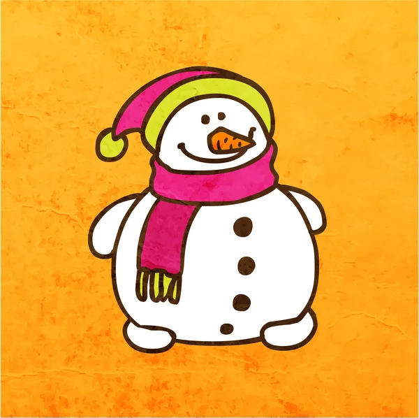 Cartoon Snowman. — Stock Vector