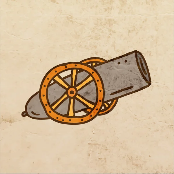 Cannone. Graziosa illustrazione vettoriale disegnata a mano — Vettoriale Stock
