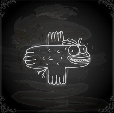 şirin el çizimi vektör illüstrasyonu