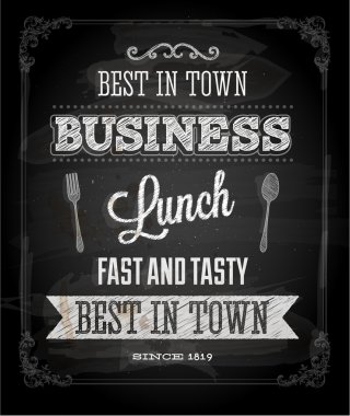 Chalkboard Business Lunch Poster clipart