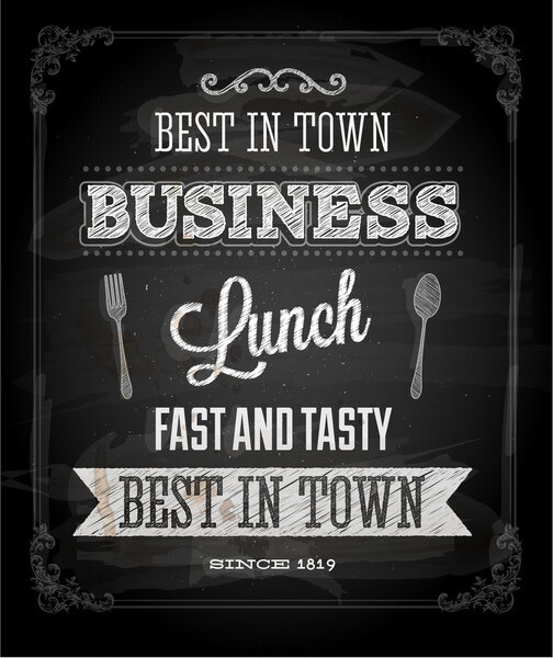 Chalkboard Business Lunch Poster