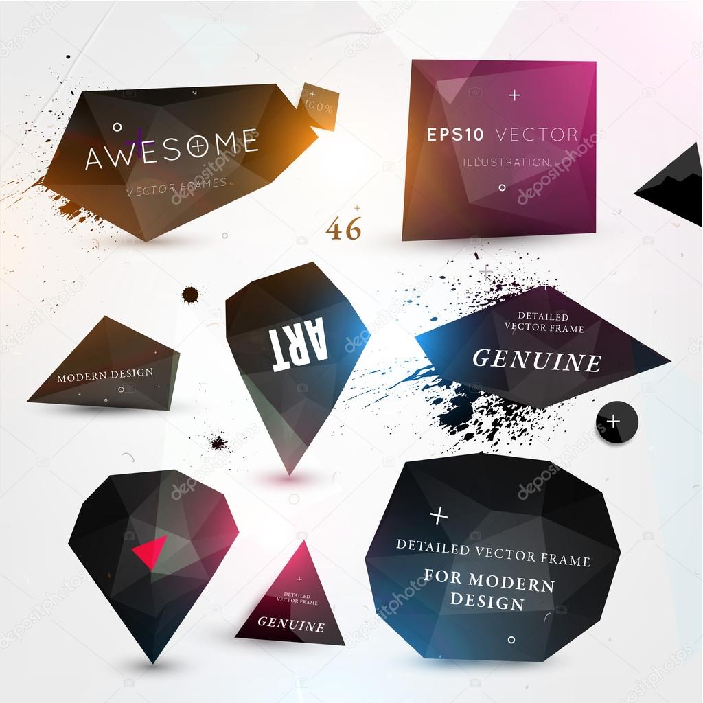 Labels vector set, modern style.