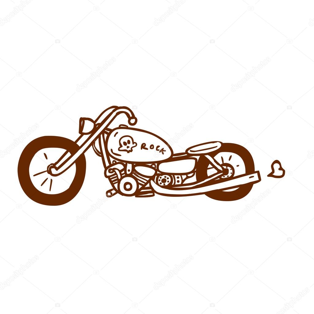 Desenho de ilustração vetorial desenhada à mão para moto de