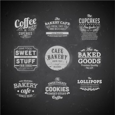 retro ekmek etiket, kurdela ve kartları