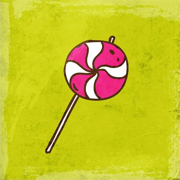 Spiral Lollipop Sweet Candy. — Stock Vector