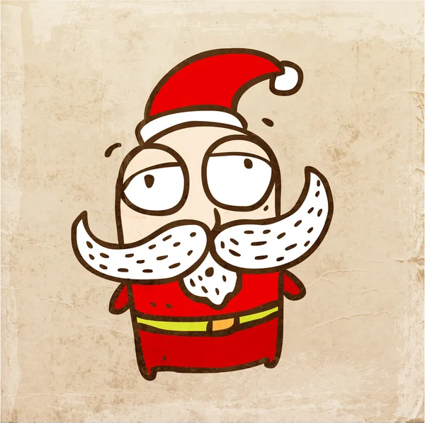 Papá Noel con bigote blanco grande . — Vector de stock