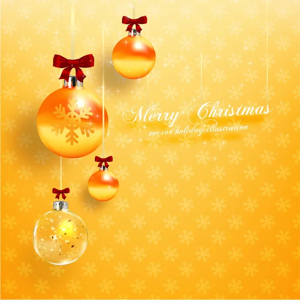 圣诞球、 金色圣诞挂件 — 图库矢量图片