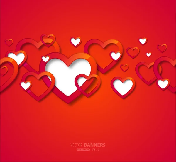 Fondo del Día de San Valentín con corazones rojos. — Vector de stock