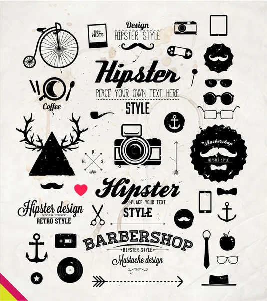 Hipster style infographics elements and icons — Stock Vector