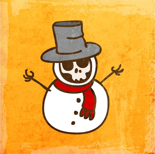 Cartoon Skeleton Snowman. — Stock Vector