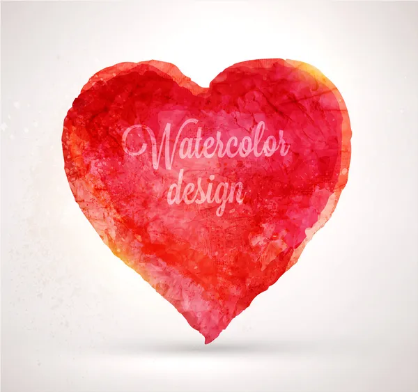 Vintage design için suluboya vektör kalp. — Stok Vektör
