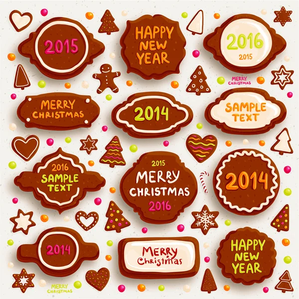 Set de galletas de Navidad — Vector de stock