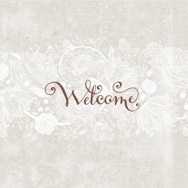 Calligrafia fatta a mano Lettering Welcome . — Vettoriale Stock