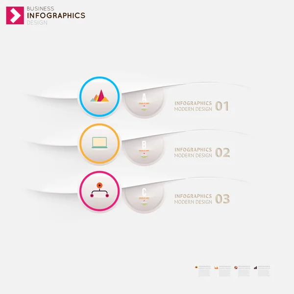 Plantilla de infografía moderna con iconos para negocios — Vector de stock