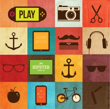 Vintage Icons Set.