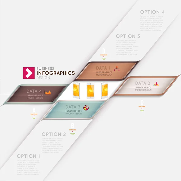 Plantilla de infografía moderna con iconos — Archivo Imágenes Vectoriales