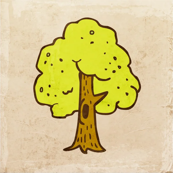 Grüner Baum mit einer Mulde. — Stockvektor