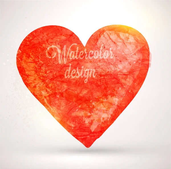 Corazón vector acuarela para el diseño vintage . — Archivo Imágenes Vectoriales