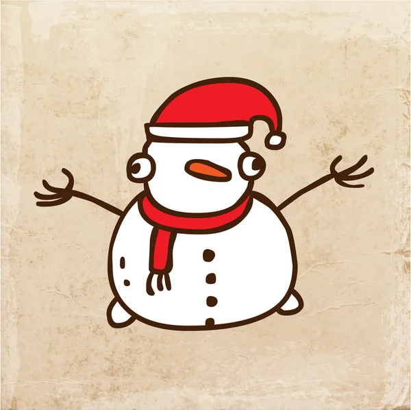 Christmas Snowman. — Stock Vector