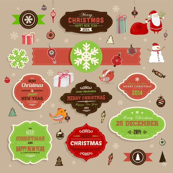 Collezione di decorazioni natalizie — Vettoriale Stock