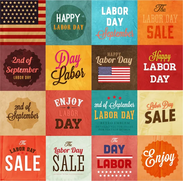 American Labor day designs set. — Stock Vector