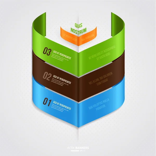 Modelo infográfico moderno para design de negócios com fitas . —  Vetores de Stock