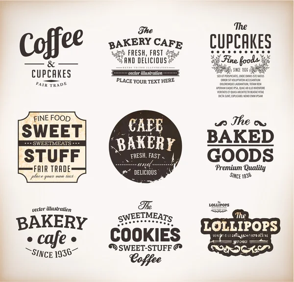 retro ekmek etiket kümesi