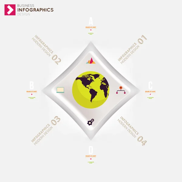 Moderne Infografik-Vorlage mit Symbolen — Stockvektor